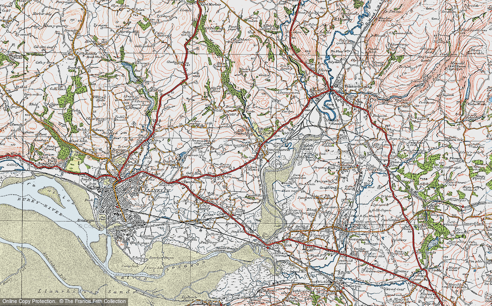 Old Map of Llangennech, 1923 in 1923