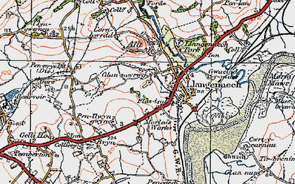 Old map of Llangennech in 1923