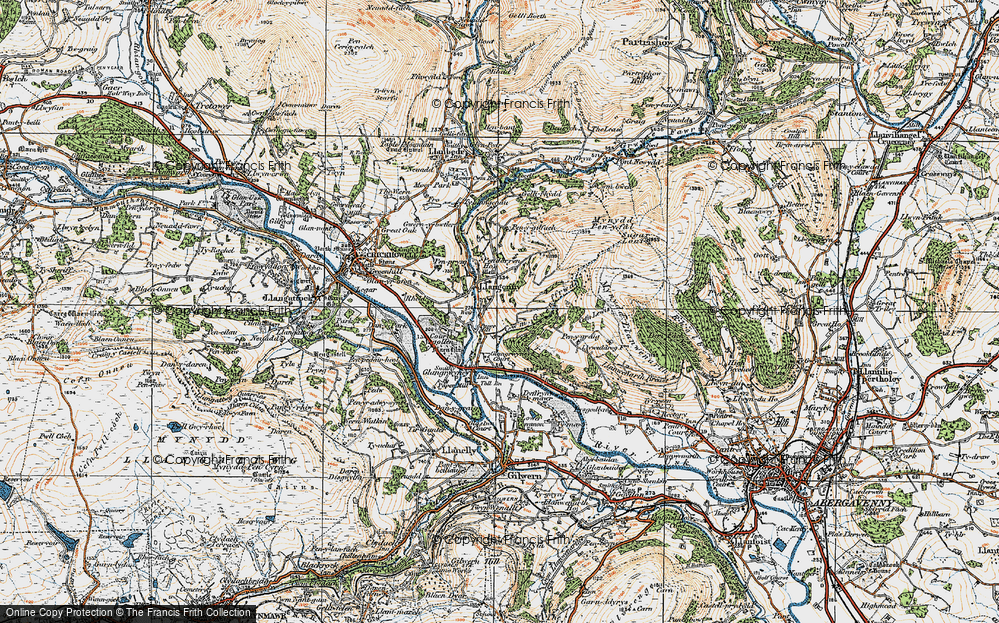 Old Map of Llangenny, 1919 in 1919