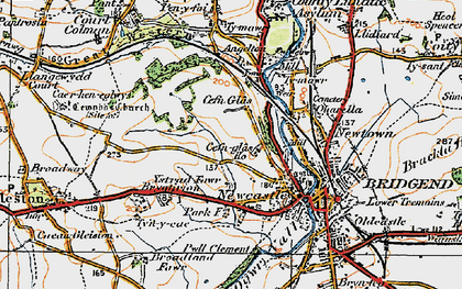 Old map of Llangewydd Court in 1922