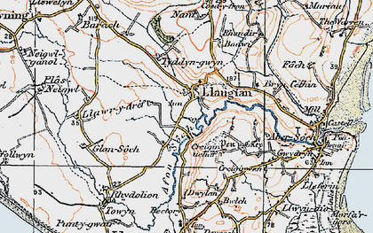 Old map of Bodwi in 1922
