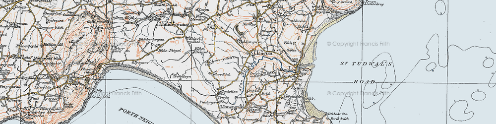 Old map of Bodwi in 1922