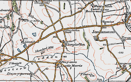 Old map of Llangloffan in 1922
