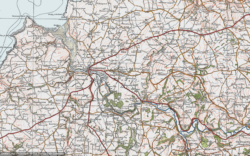 Old Map of Llangoedmor, 1923 in 1923