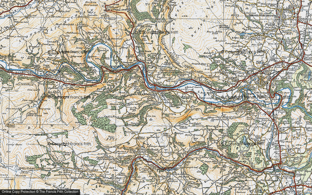 Old Map of Llangollen, 1921 in 1921