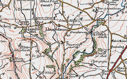 Old map of Llangolman in 1922
