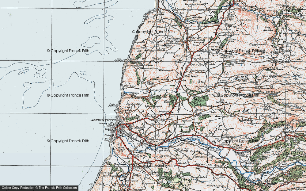 Old Map of Llangorwen, 1922 in 1922