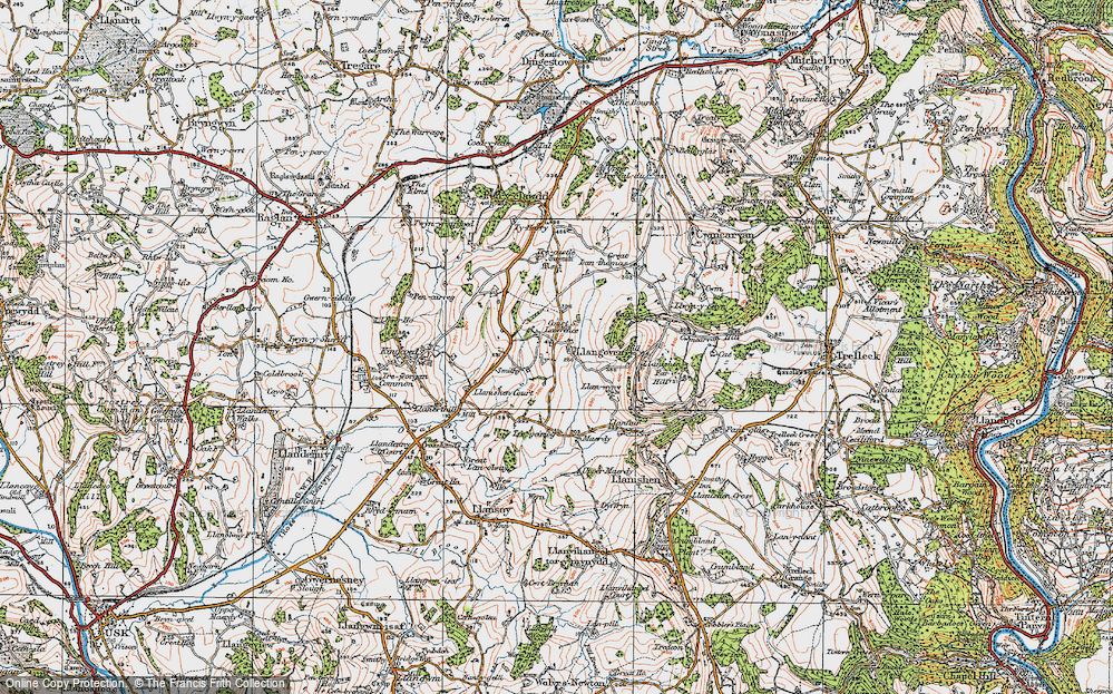 Old Map of Llangovan, 1919 in 1919
