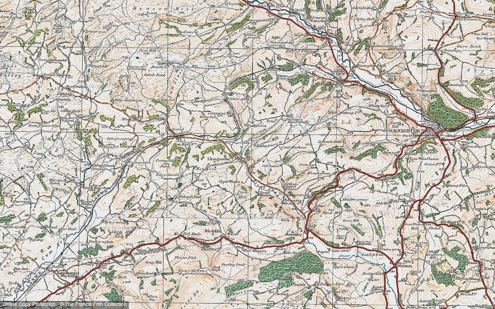 Old Map of Llangunllo, 1920 in 1920