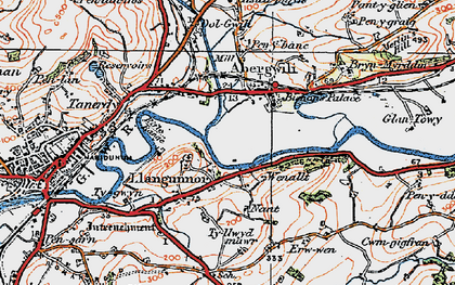 Old map of Llangunnor in 1923