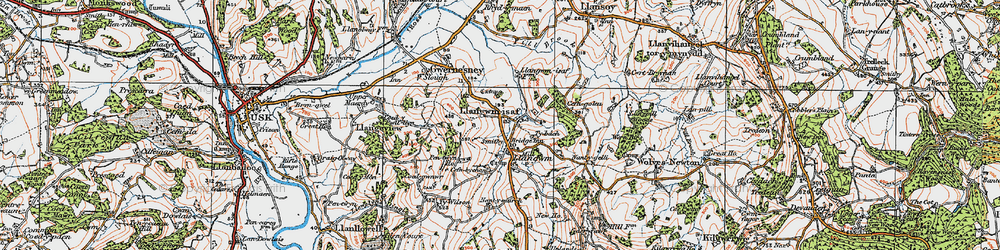 Old map of Llangwm in 1919