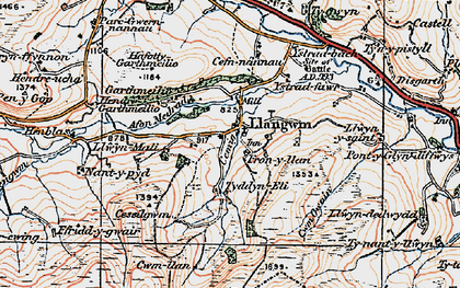 Old map of Tyddyn Eli in 1922