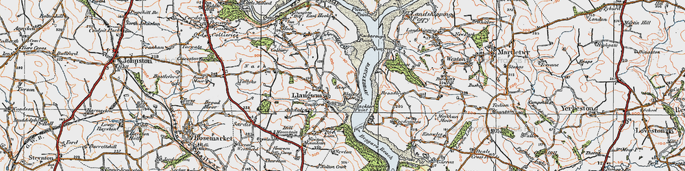 Old map of Llangwm in 1922