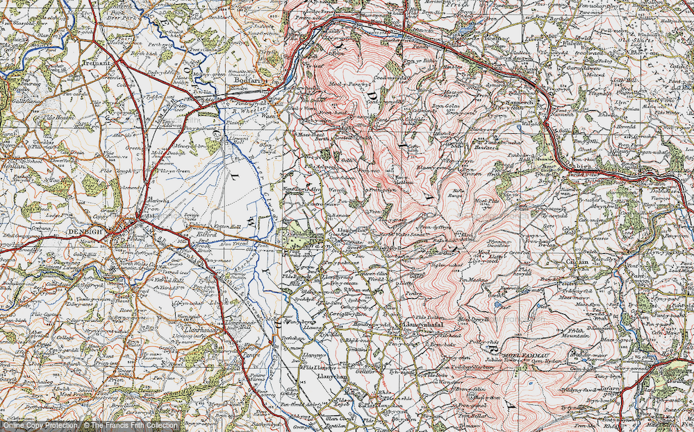 Old Map of Llangwyfan, 1924 in 1924