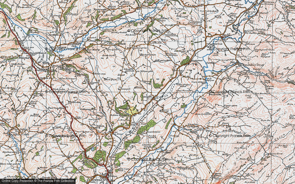 Old Map of Llangybi, 1923 in 1923