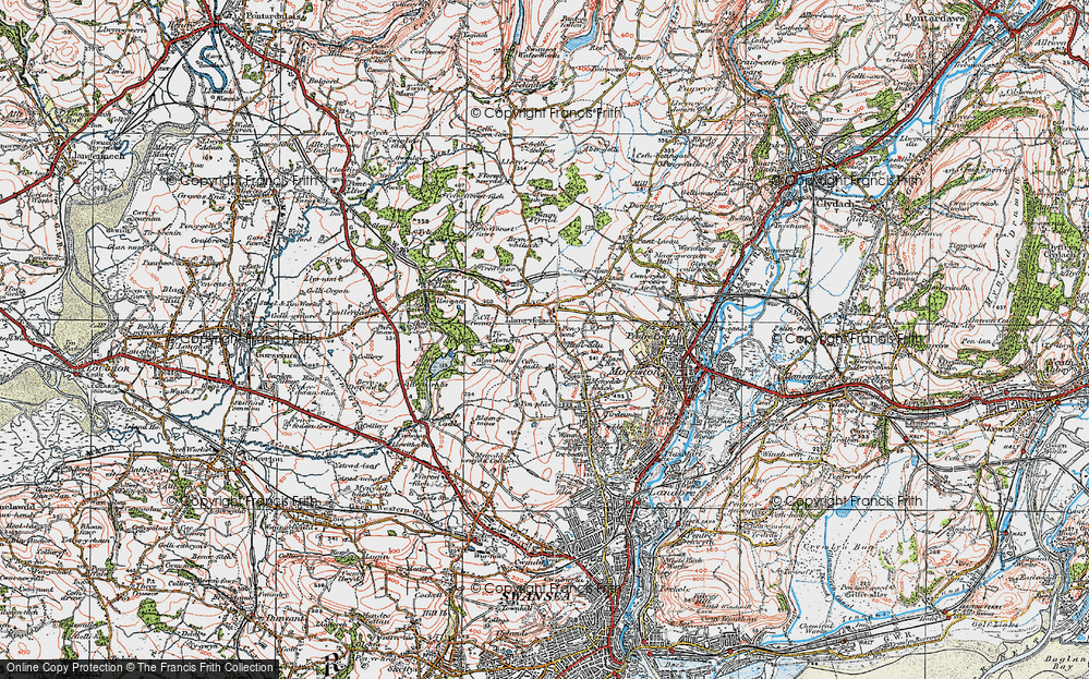 Old Map of Llangyfelach, 1923 in 1923