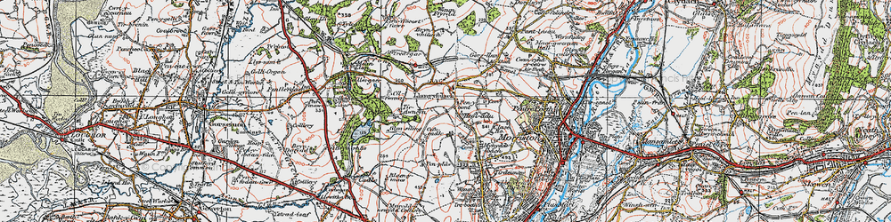 Old map of Llangyfelach in 1923