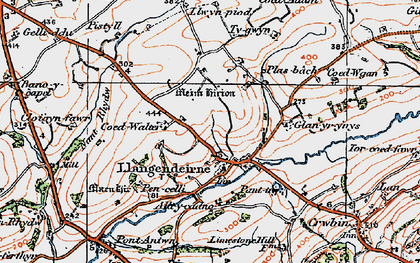 Old map of Llangyndeyrn in 1923