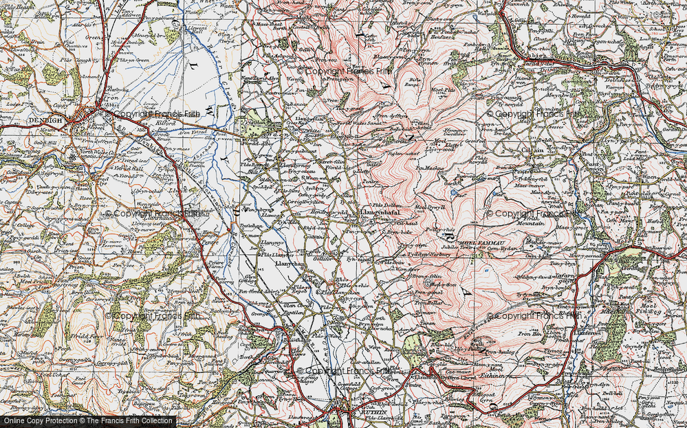 Old Map of Llangynhafal, 1924 in 1924