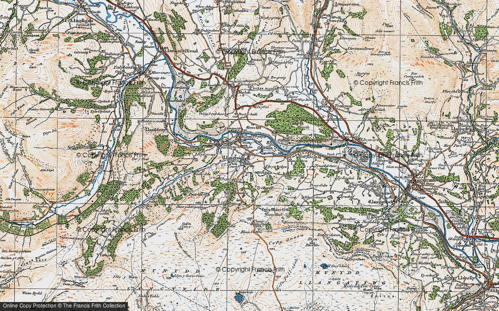 Old Map of Llangynidr, 1919 in 1919