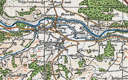 Old map of Blaen Onnau in 1919