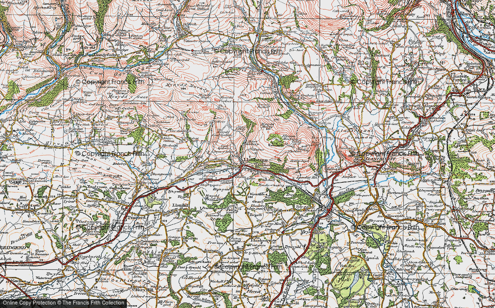 Old Map of Llanharan, 1922 in 1922