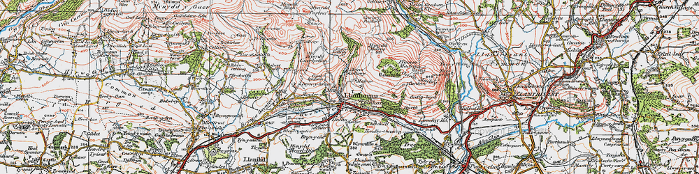 Old map of Llanharan in 1922