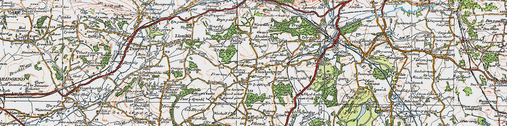 Old map of Llanharry in 1922