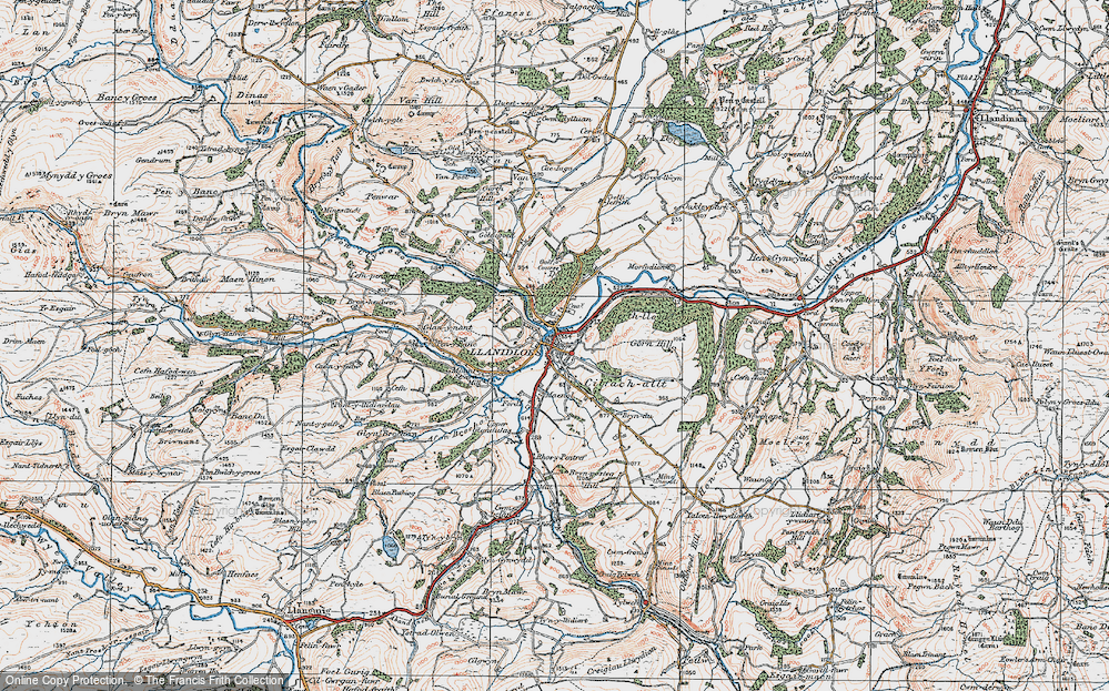 Historic Ordnance Survey Map Of Llanidloes 1922