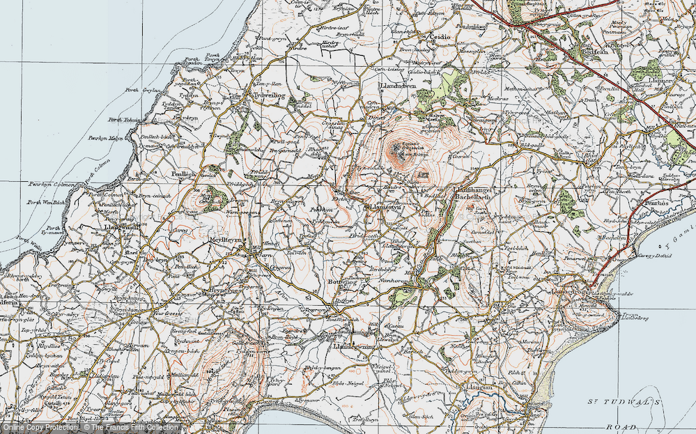 Old Map of Llaniestyn, 1922 in 1922
