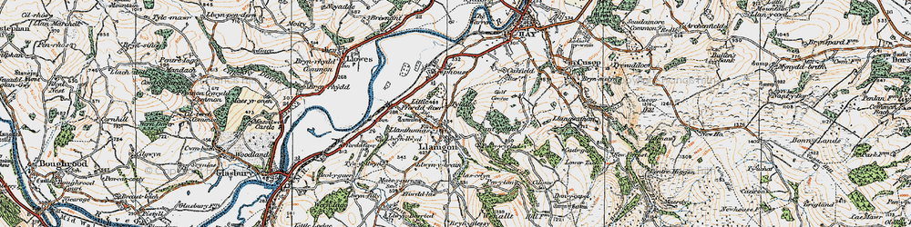 Old map of Llanigon in 1919