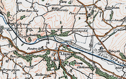 Old map of Llanilar in 1922