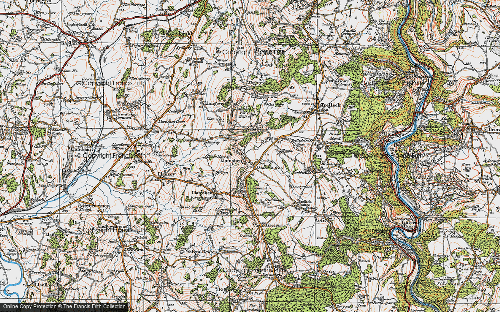 Old Map of Historic Map covering Woolpitch Wood in 1919