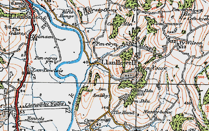 Old map of Llanllowell in 1919