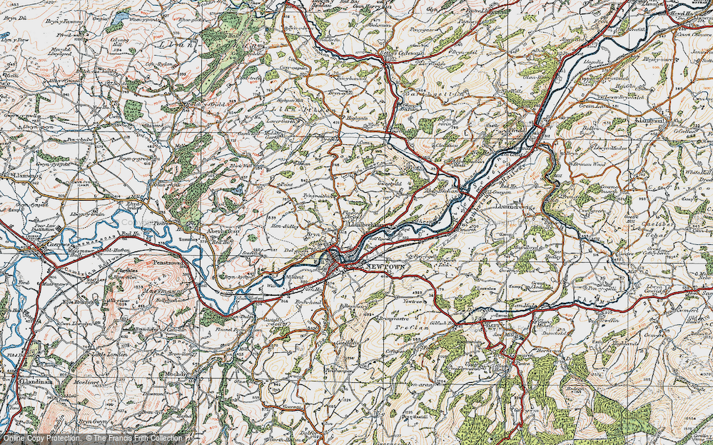 Old Map of Llanllwchaiarn, 1920 in 1920