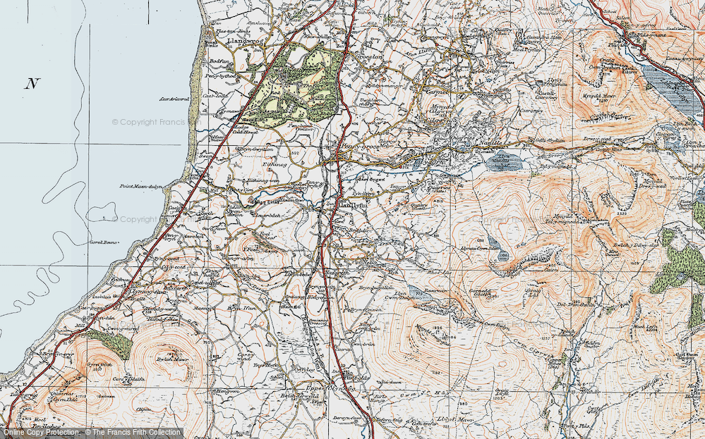 Old Map of Llanllyfni, 1922 in 1922