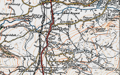 Old map of Llanllyfni in 1922