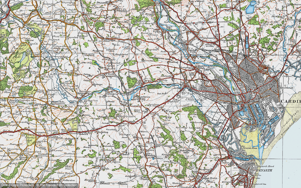 Old Map of Llanmaes, 1919 in 1919