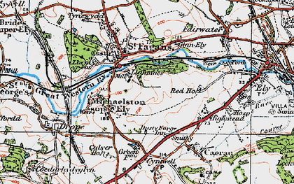Old map of Llanmaes in 1919