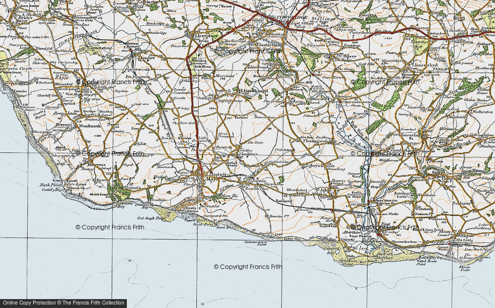 Old Map of Llanmaes, 1922 in 1922
