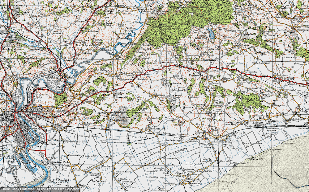 Old Map of Llanmartin, 1919 in 1919