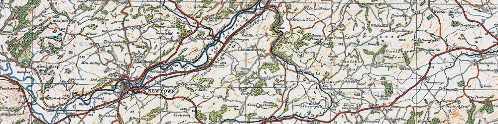 Old map of Llanmerewig in 1920