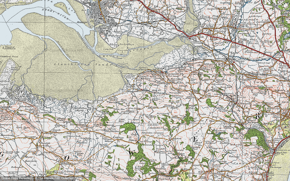 Old Map of Llanmorlais, 1923 in 1923