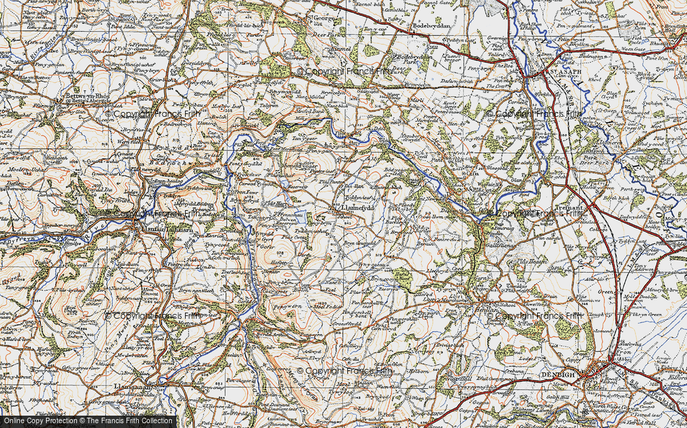 Old Map of Llannefydd, 1922 in 1922