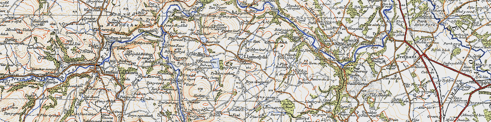 Old map of Llannefydd in 1922