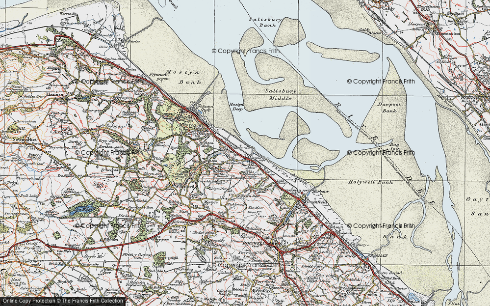Old Map of Llannerch-y-môr, 1924 in 1924