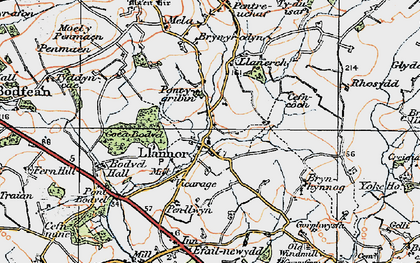 Old map of Brynllaeth in 1922