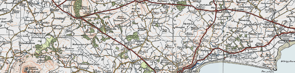 Old map of Brynllaeth in 1922