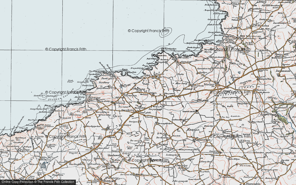 Old Map of Llanon, 1922 in 1922
