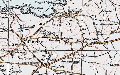 Old map of Llanon in 1922